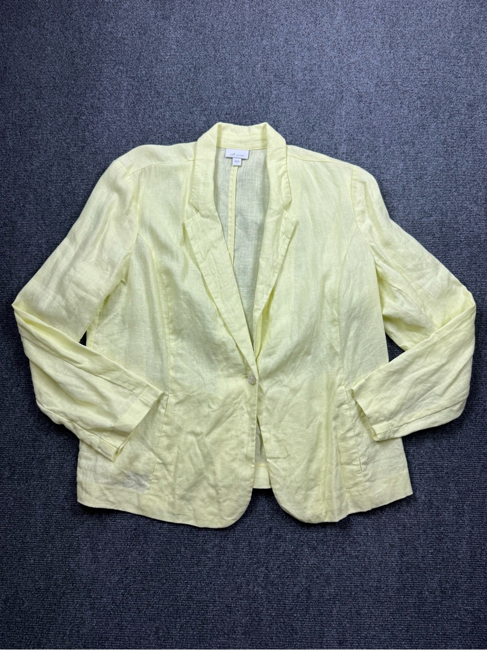 J. Jill Pale Yellow Linen Blazer